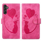 Custodia per telefono in pelle con penna a cuore e gatto in rilievo, For Samsung Galaxy A14 5G, For Samsung Galaxy A13 4G / 5G / A04, For Samsung Galaxy A53 5G, For Samsung Galaxy A33 5G