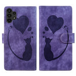 Custodia per telefono in pelle con penna a cuore e gatto in rilievo, For Samsung Galaxy A14 5G, For Samsung Galaxy A13 4G / 5G / A04, For Samsung Galaxy A53 5G, For Samsung Galaxy A33 5G