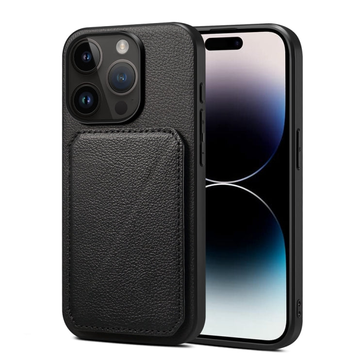 Custodia per telefono con doppio slot per scheda D04 in vitello texture, For iPhone 16 Pro, For iPhone 16 Plus, For iPhone 16, For iPhone 15 Pro Max, For iPhone 15 Pro, For iPhone 15 Plus
