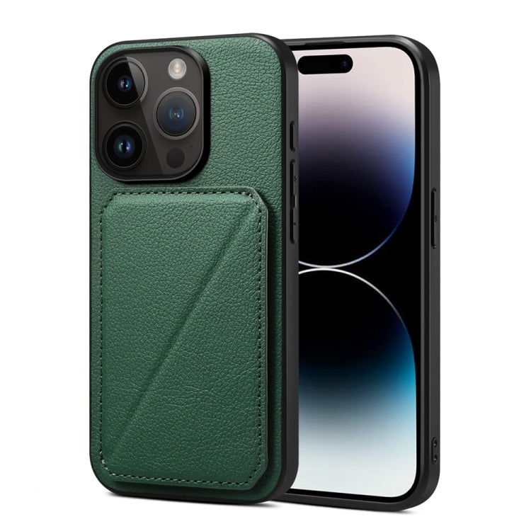 Custodia per telefono con doppio slot per scheda D04 in vitello texture, For iPhone 16 Pro, For iPhone 16 Plus, For iPhone 16, For iPhone 15 Pro Max, For iPhone 15 Pro, For iPhone 15 Plus