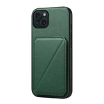 Custodia per telefono con doppio slot per scheda D04 in vitello texture, For iPhone 16 Pro, For iPhone 16 Plus, For iPhone 16, For iPhone 15 Pro Max, For iPhone 15 Pro, For iPhone 15 Plus