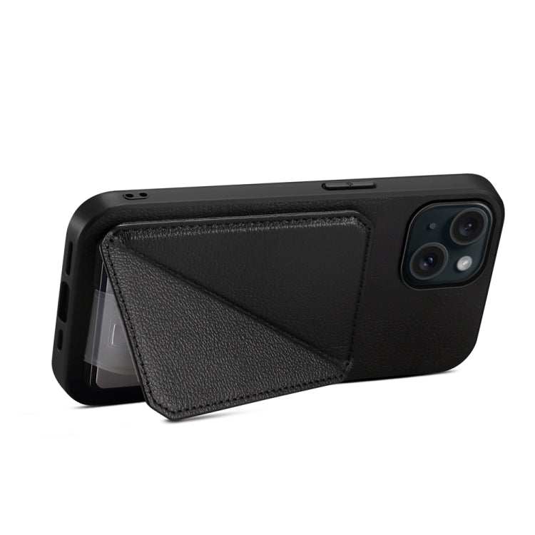 Custodia per telefono con doppio slot per scheda D04 in vitello texture, For iPhone 15, For iPhone 14 Plus, For iPhone 14, For iPhone 14 Pro, For iPhone 14 Pro Max, For iPhone 13 Pro Max