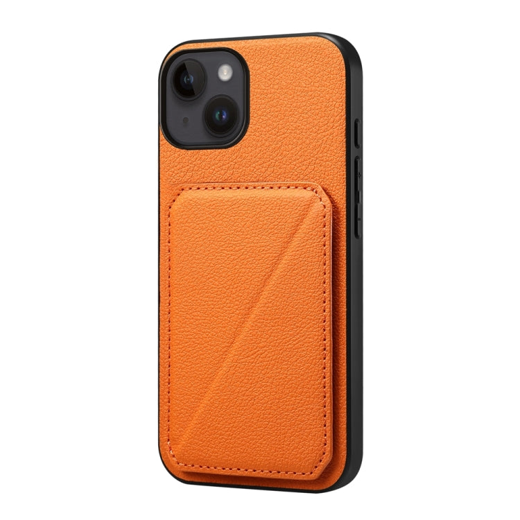 Custodia per telefono con doppio slot per scheda D04 in vitello texture, For iPhone 15, For iPhone 14 Plus, For iPhone 14, For iPhone 14 Pro, For iPhone 14 Pro Max, For iPhone 13 Pro Max