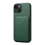 Custodia per telefono con doppio slot per scheda D04 in vitello texture, For iPhone 15, For iPhone 14 Plus, For iPhone 14, For iPhone 14 Pro, For iPhone 14 Pro Max, For iPhone 13 Pro Max