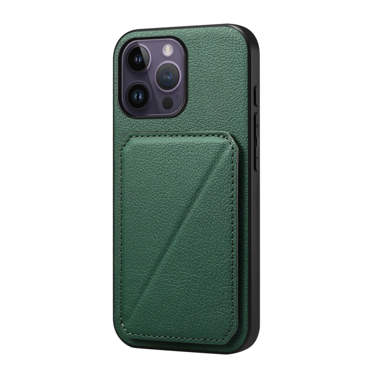 Custodia per telefono con doppio slot per scheda D04 in vitello texture, For iPhone 15, For iPhone 14 Plus, For iPhone 14, For iPhone 14 Pro, For iPhone 14 Pro Max, For iPhone 13 Pro Max