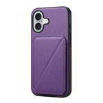 Custodia per telefono con doppio slot per scheda D04 in vitello texture, For iPhone 16 Pro, For iPhone 16 Plus, For iPhone 16, For iPhone 15 Pro Max, For iPhone 15 Pro, For iPhone 15 Plus