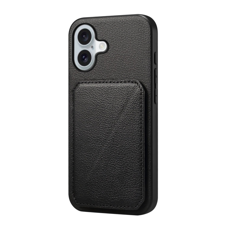 Custodia per telefono con doppio slot per scheda D04 in vitello texture, For iPhone 16 Pro, For iPhone 16 Plus, For iPhone 16, For iPhone 15 Pro Max, For iPhone 15 Pro, For iPhone 15 Plus