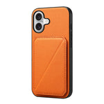 Custodia per telefono con doppio slot per scheda D04 in vitello texture, For iPhone 16 Pro, For iPhone 16 Plus, For iPhone 16, For iPhone 15 Pro Max, For iPhone 15 Pro, For iPhone 15 Plus