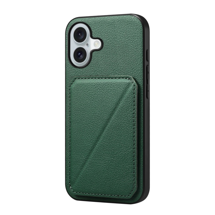 Custodia per telefono con doppio slot per scheda D04 in vitello texture, For iPhone 16 Pro, For iPhone 16 Plus, For iPhone 16, For iPhone 15 Pro Max, For iPhone 15 Pro, For iPhone 15 Plus
