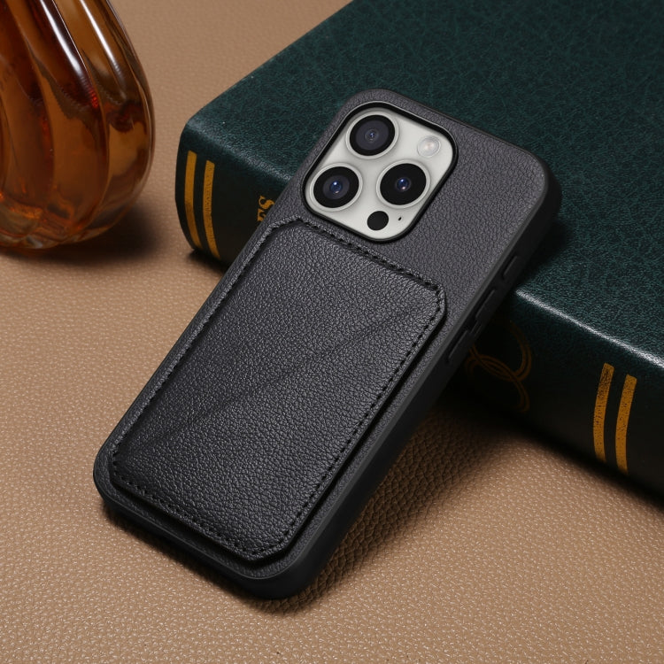 Custodia per telefono con doppio slot per scheda D04 in vitello texture, For iPhone 16 Pro, For iPhone 16 Plus, For iPhone 16, For iPhone 15 Pro Max, For iPhone 15 Pro, For iPhone 15 Plus