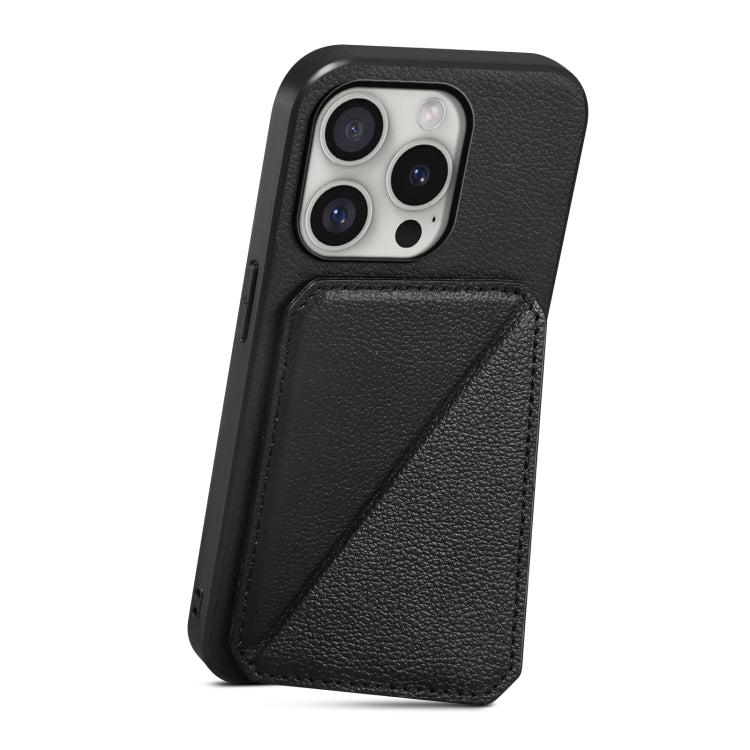 Custodia per telefono con doppio slot per scheda D04 in vitello texture, For iPhone 16 Pro, For iPhone 16 Plus, For iPhone 16, For iPhone 15 Pro Max, For iPhone 15 Pro, For iPhone 15 Plus