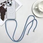 Custodia magnetica MagSafe per PC + telefono in TPU con cordino, For iPhone 15, For iPhone 14 Plus