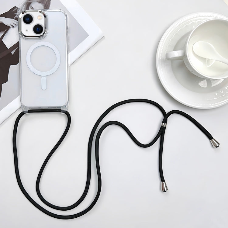 Custodia magnetica MagSafe per PC + telefono in TPU con cordino, For iPhone 15, For iPhone 14 Plus