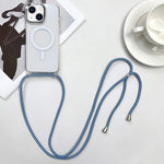 Custodia magnetica MagSafe per PC + telefono in TPU con cordino, For iPhone 15, For iPhone 14 Plus