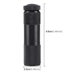Mini torcia UV 9 LED 395 nm in lega di alluminio