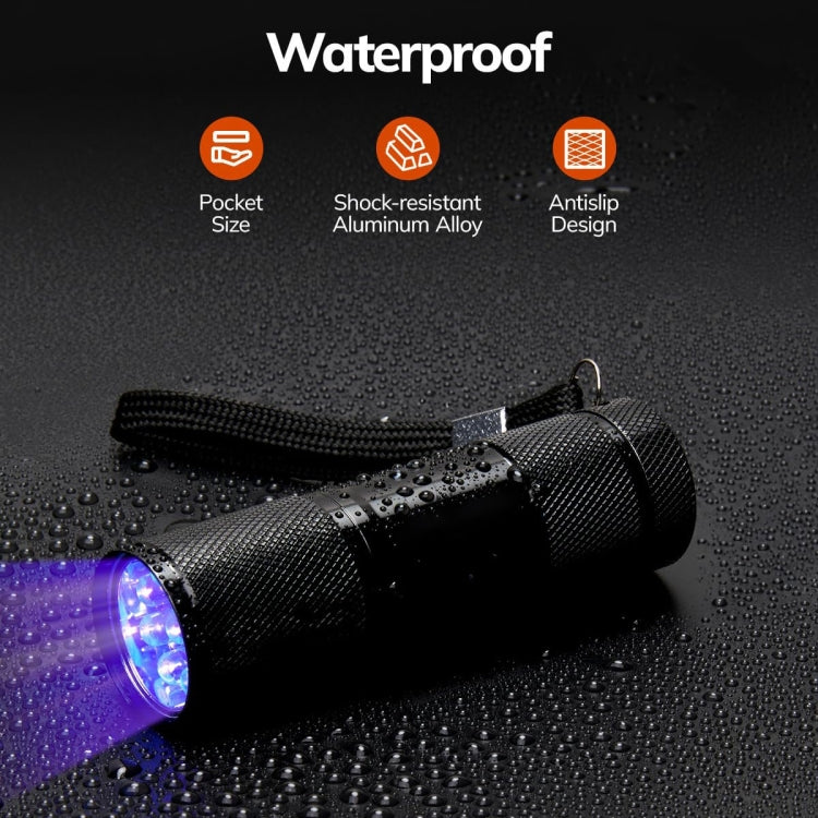 Mini torcia UV 9 LED 395 nm in lega di alluminio