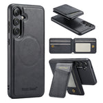 Custodia per telefono con porta carte magnetica in pelle di mucca per Samsung