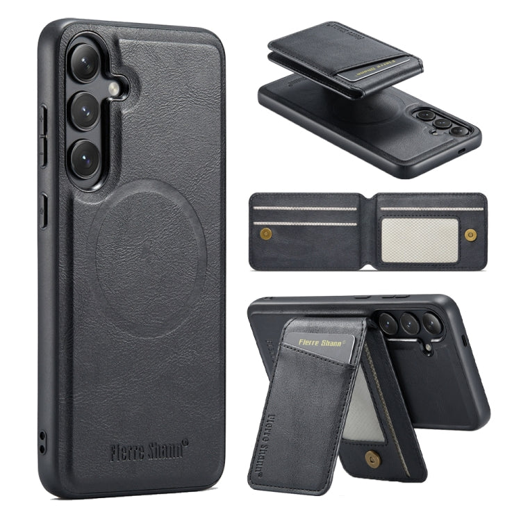 Custodia per telefono con porta carte magnetica in pelle di mucca per Samsung