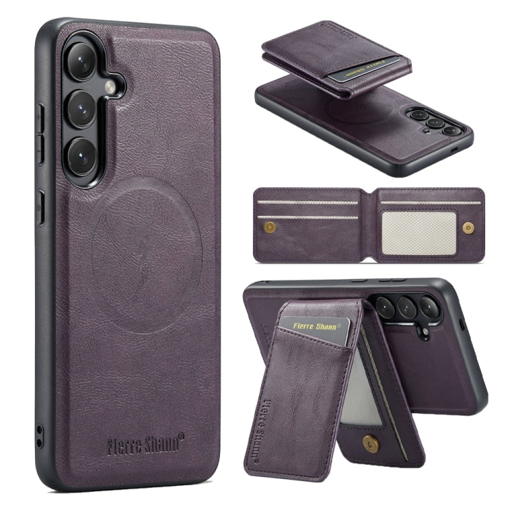 Custodia per telefono con porta carte magnetica in pelle di mucca per Samsung