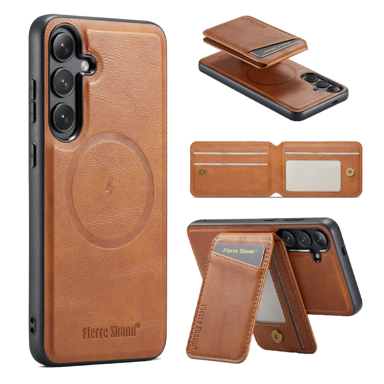 Custodia per telefono con porta carte magnetica in pelle di mucca per Samsung