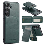 Custodia per telefono con porta carte magnetica in pelle di mucca per Samsung