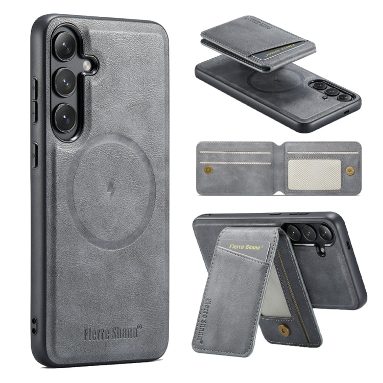 Custodia per telefono con porta carte magnetica in pelle di mucca per Samsung