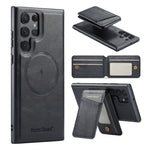 Custodia per telefono con porta carte magnetica in pelle di mucca per Samsung