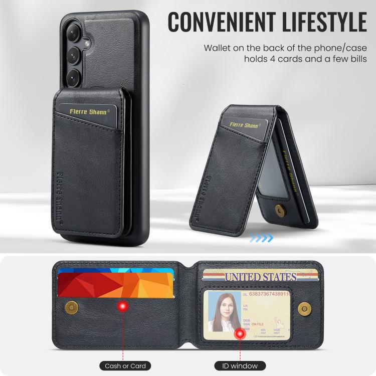 Custodia con porta carte magnetica in pelle per Samsung Galaxy S25+ 5G