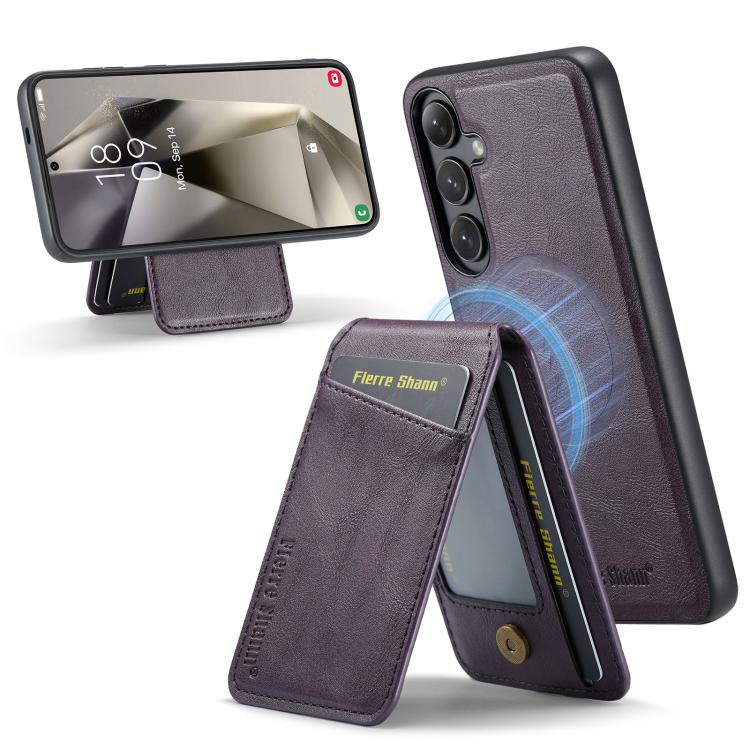 Custodia con porta carte magnetica in pelle per Samsung Galaxy S25+ 5G