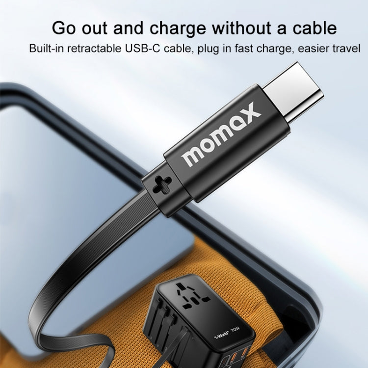 Caricabatterie da viaggio GaN 70W con cavo USB-C retrattile