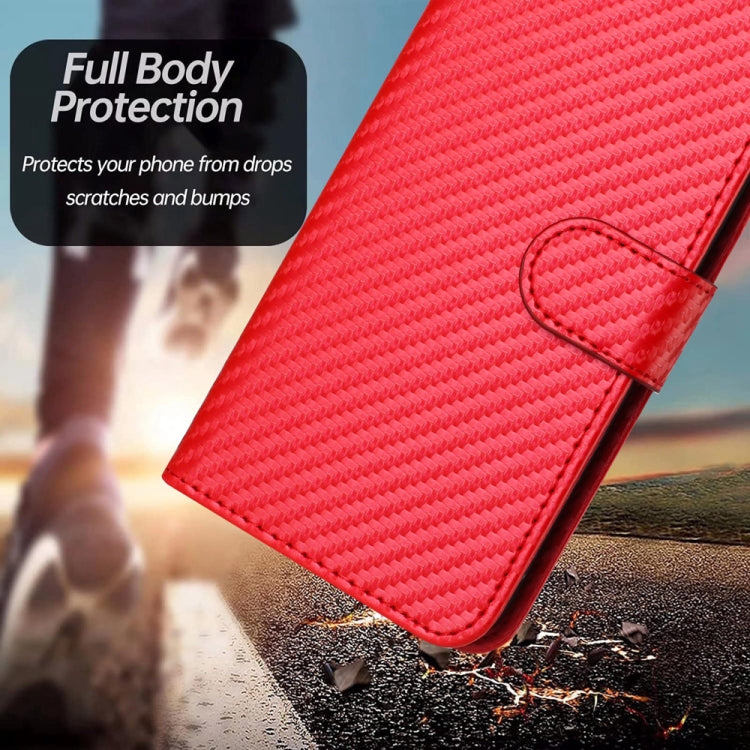 YX0070 Custodia per telefono in pelle con fibbia in fibra di carbonio con cordino, For iPhone XS Max, For iPhone 8 Plus / 7 Plus