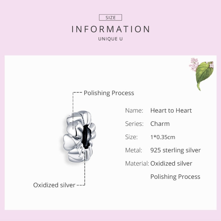 Perline cuore in argento sterling S925 per gioielli