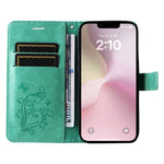 Custodia portafoglio in pelle con motivo a farfalla 3D per iPhone