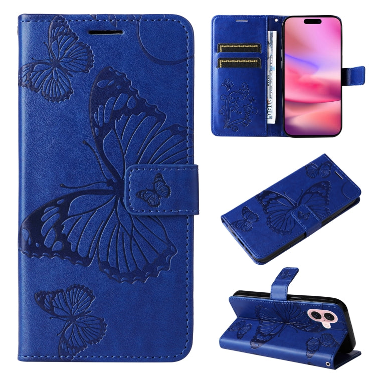 Custodia portafoglio in pelle con motivo farfalla per iPhone 16 P