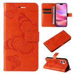 Custodia portafoglio in pelle con motivo farfalla per iPhone 16 P