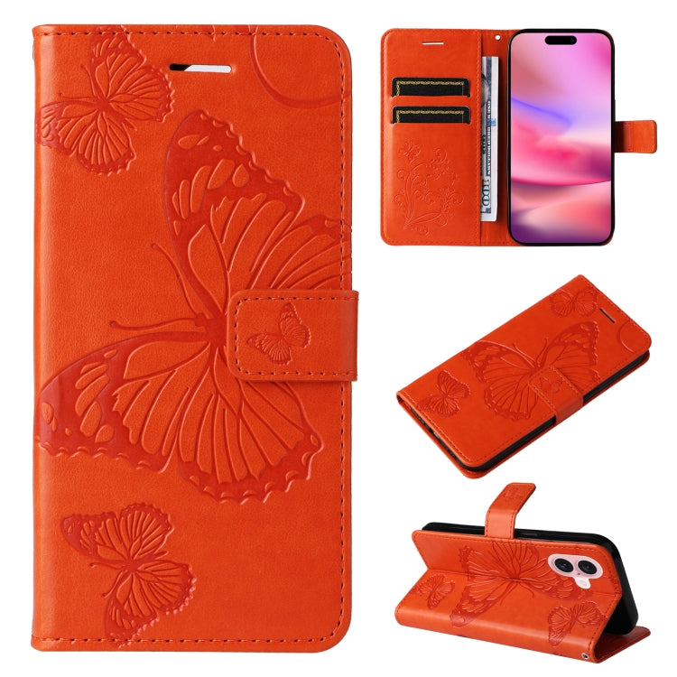 Custodia portafoglio in pelle con motivo farfalla per iPhone 16 P