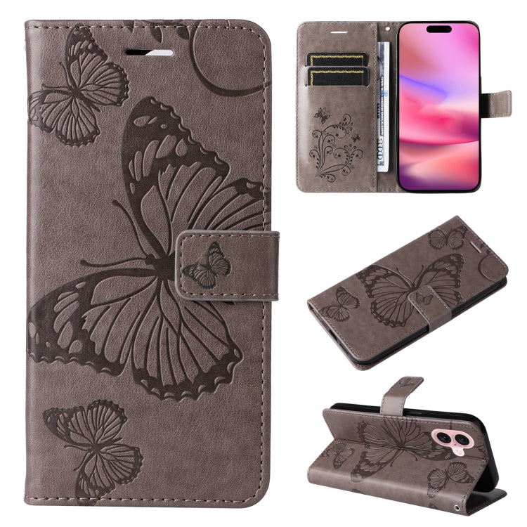 Custodia portafoglio in pelle con motivo farfalla per iPhone 16 P