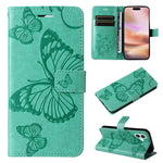 Custodia portafoglio in pelle con motivo farfalla per iPhone 16 P