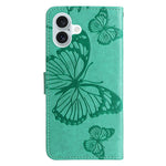 Custodia portafoglio in pelle con motivo farfalla per iPhone 16 P