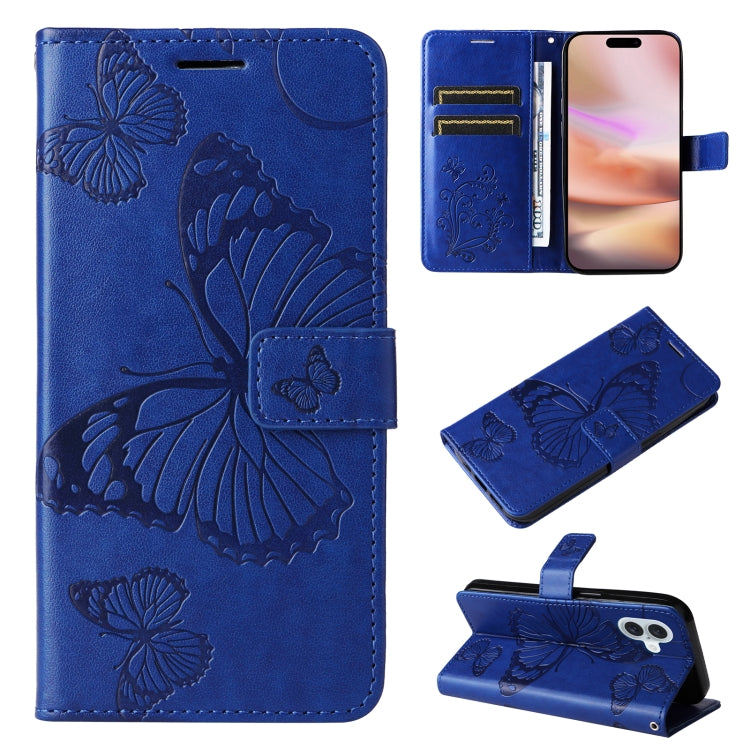 Custodia portafoglio in pelle con motivo farfalla per iPhone 16 P