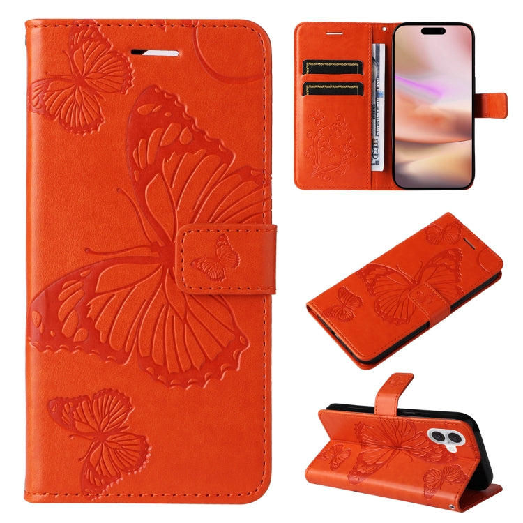 Custodia portafoglio in pelle con motivo farfalla per iPhone 16 P