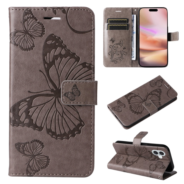 Custodia portafoglio in pelle con motivo farfalla per iPhone 16 P