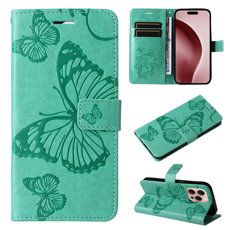 Custodia portafoglio in pelle con motivo a farfalla 3D per iPhone