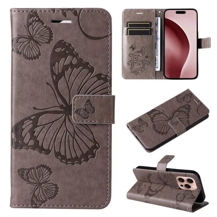 Custodia portafoglio in pelle con motivo a farfalla 3D per iPhone