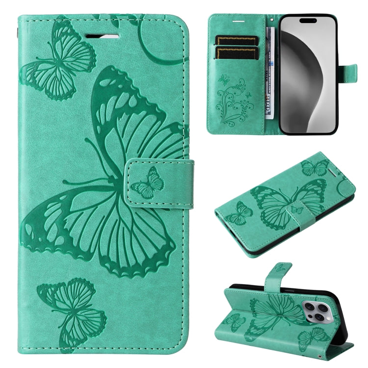 Custodia portafoglio in pelle con motivo a farfalla 3D per iPhone