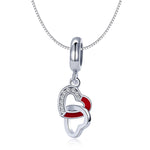 Ciondolo cuore a cuore in argento 925 per gioielli