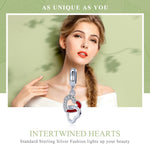 Ciondolo cuore a cuore in argento 925 per gioielli