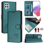 Custodia pelle RFID con motivo gatto per Samsung Galaxy A03s e altri modelli