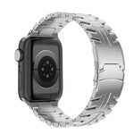 Cinturino per orologio in acciaio al titanio con fibbia a doppia chiusura, For Apple Watch Series 4 44mm, For Apple Watch Series 4 40mm, For Apple Watch Series 3 38mm, For Apple Watch Series 3 42mm, For Apple Watch Series 2 42mm                        ...