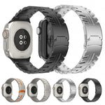 Cinturino per orologio in acciaio al titanio con fibbia a doppia chiusura, For Apple Watch Series 8 41mm, For Apple Watch Series 8 45mm, For Apple Watch SE 2022 40mm, For Apple Watch SE 2022 44mm, For Apple Watch Series 7 41mm                          ...
